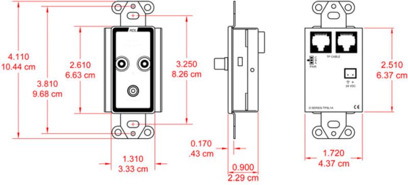 RDL Active 1-Par Sender-Twisted Pair Format-A-m-Jack&StereoRCAIn