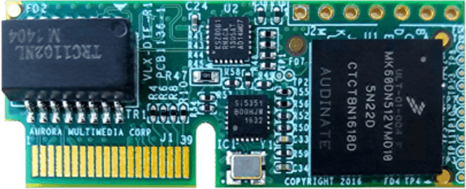 Hovedbilde AURORA Dante Slot-In kort for VLX, IPX-TC3 og DTX Serien