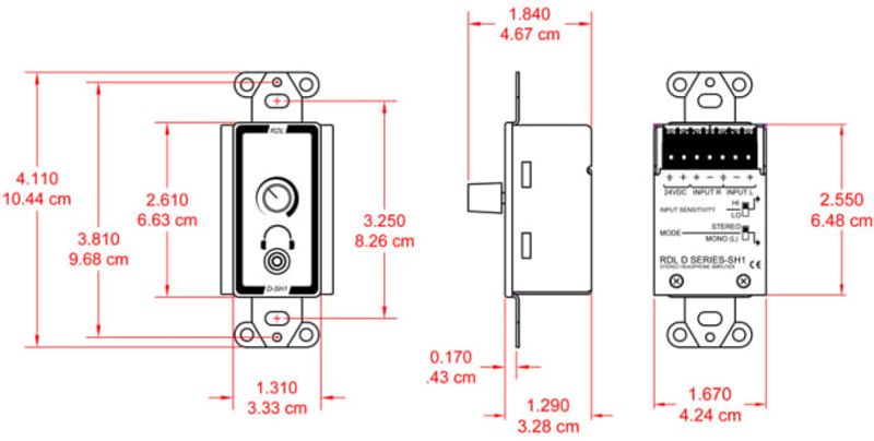 RDL Forsterker Hodetelefon Stereo 6,3mm for US-veggboks