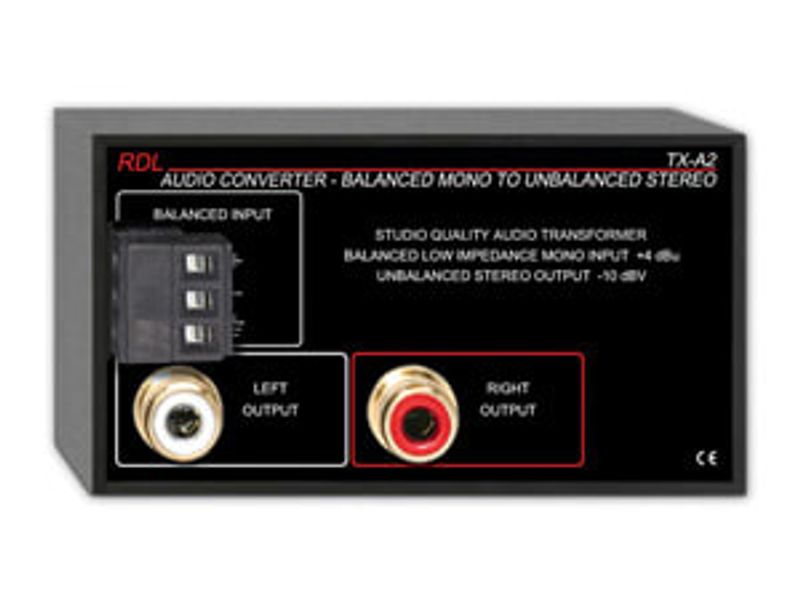 RDL Transformator Balansert til Ubalansert Skru RCA Mono