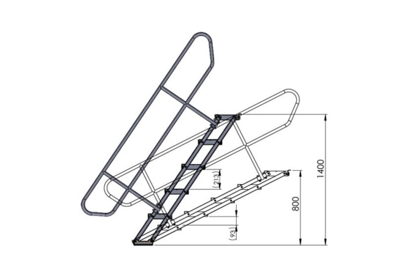Scenetrapp justerbar 80-140cm