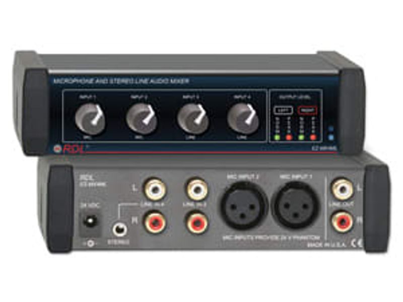 RDL Mixer Stereo linje x2 Mik x2 3,5mm & RCA ut