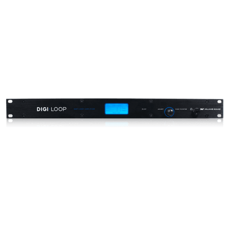 Induction loop amplifier w/network.  2x9.5A, 1U, DANTE