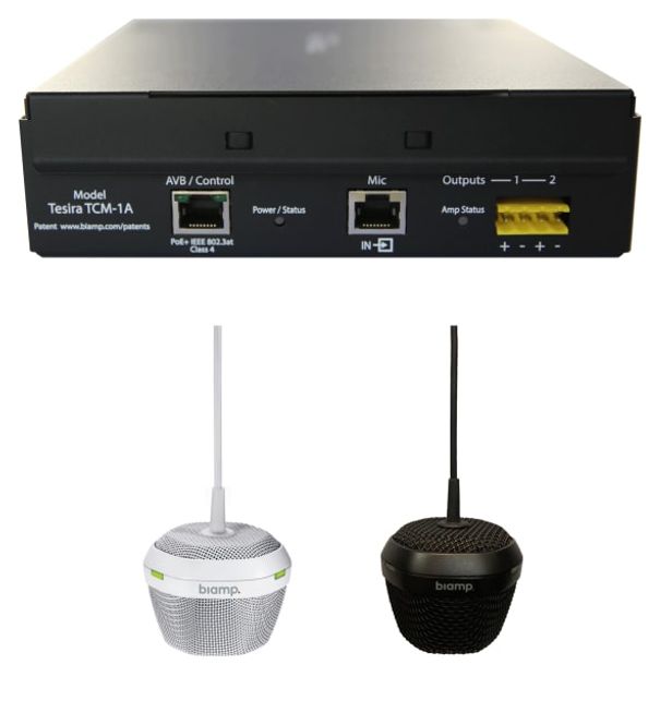 Hovedbilde Biamp AVB Beamtracking Takmikrofon POE+ 2x40W Amp 5m Kabel