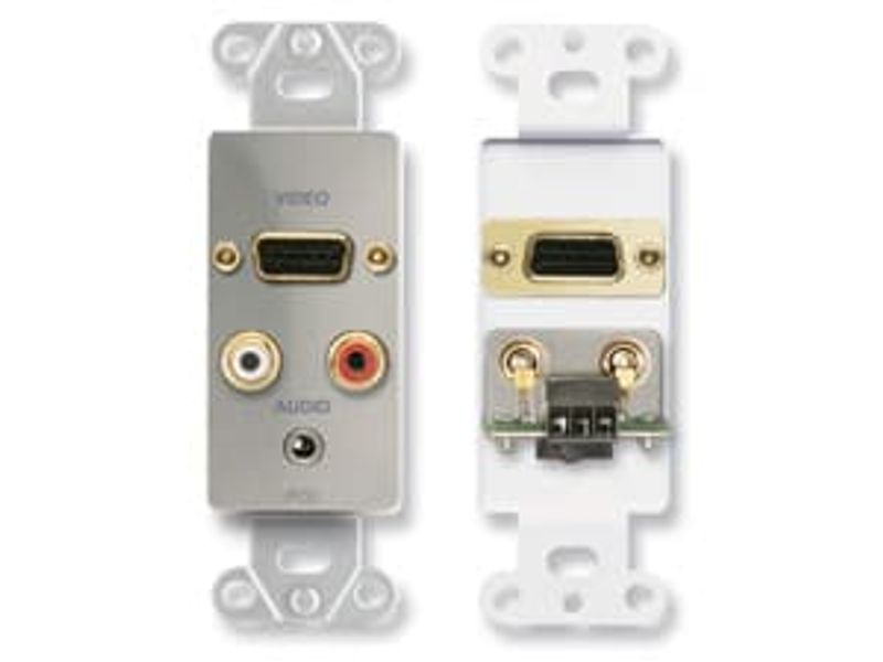 RDL Termineringsplate 2x RCA,1x3,5mm,1xVGA for US-veggboks