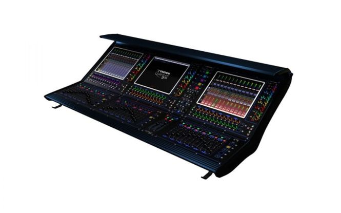 Hovedbilde Q338 surface 36+2 faders 2 DMI 6 BNC MADI 2 PSU 16 GPIO