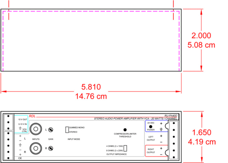 Forsterker 2x20W 4ohm VCA