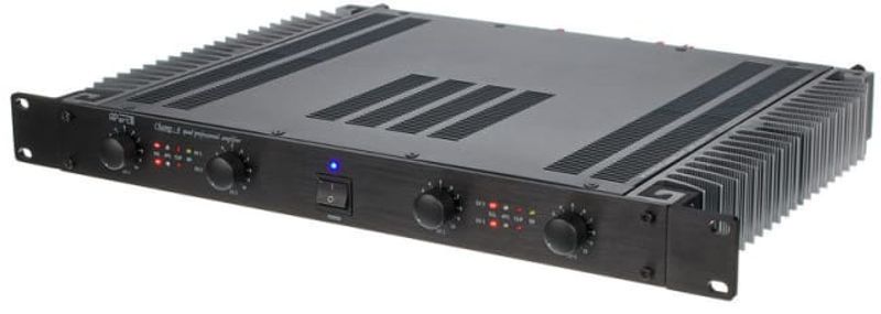 Forsterker 4-Ch, vifteløs, 4x80W@4ohms, Sort, 1U