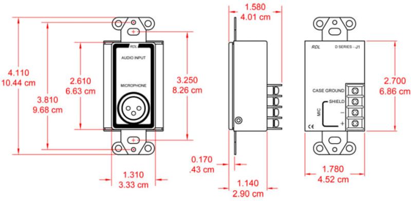 RDL Termineringsplate 1x XLRF for US-veggboks