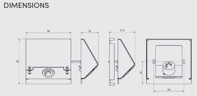 WALLIE XS FOR 1 NEUTRIK CONNECTOR POSITION BLACK