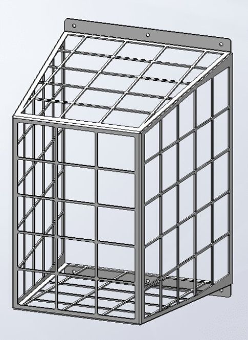 Hovedbilde Gitterbur f.SC-615BS, ballbeskyttelse,hvit RAL-9010,3mm stål
