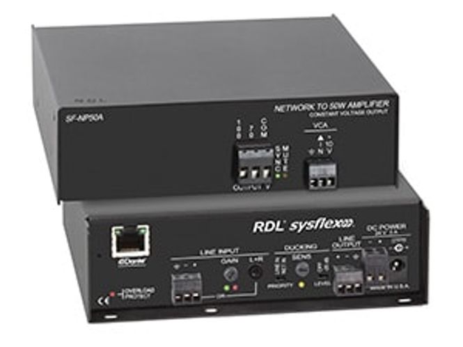 Hovedbilde RDL Dante Forsterker 100V 50W Mono Skru VCA m/Power