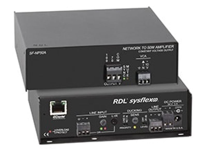 RDL Dante Forsterker 100V 50W Mono Skru VCA m/Power