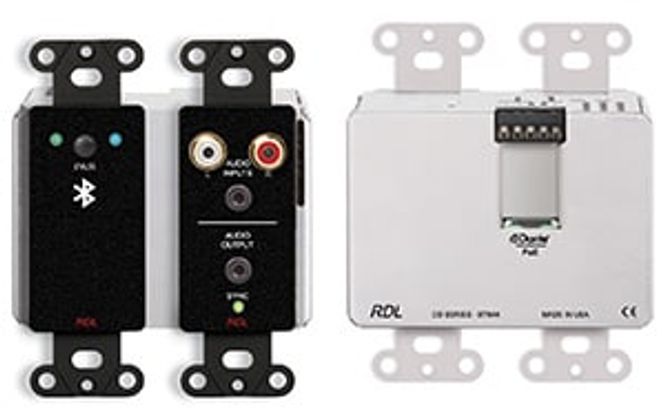 Hovedbilde Dante veggpanel 2xRCA/minijack + Bluetooth, sort